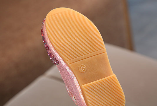 Children's Leather Shoes Girl's Princess Diamond Single Shoes