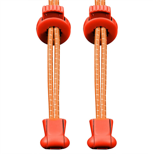 Elastic No Tie Shoelaces for Mens Womens Adults Kids Running Jumping Climbing Gym Sports Shoes Walking Best Locks Sneakers (Orange)