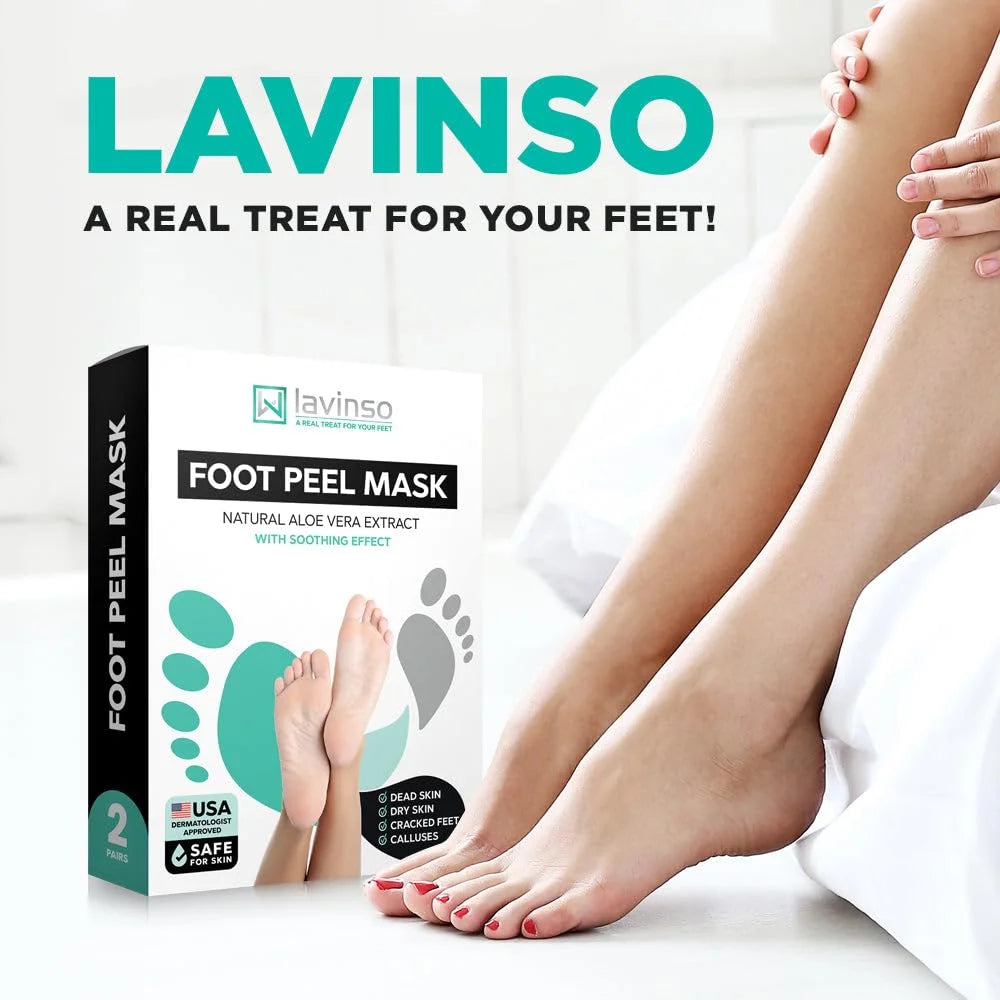 Foot Peel Mask for Dry Cracked Feet – 2 Pack Dead Skin Remover Foot Mask for Cracked Feet and Callus - Exfoliating Feet Peeling Mask for Soft Baby Feet, Original Scent